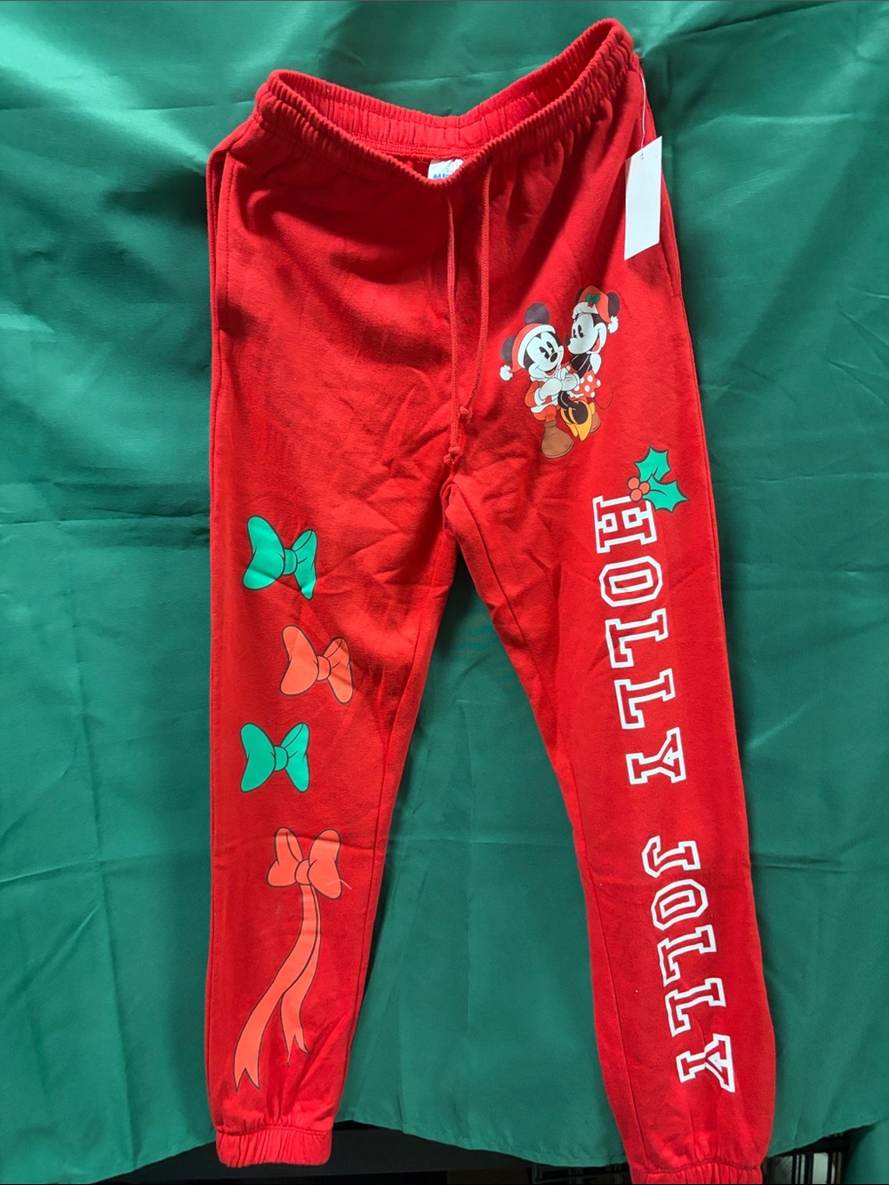 Disney Red 'Holly Jolly' Mickey & Minnie Holiday Joggers